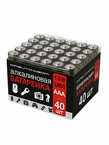 Батарейки алкалиновые мизинчиковые AAА/LR03, 1.5V, 40шт. Орбита